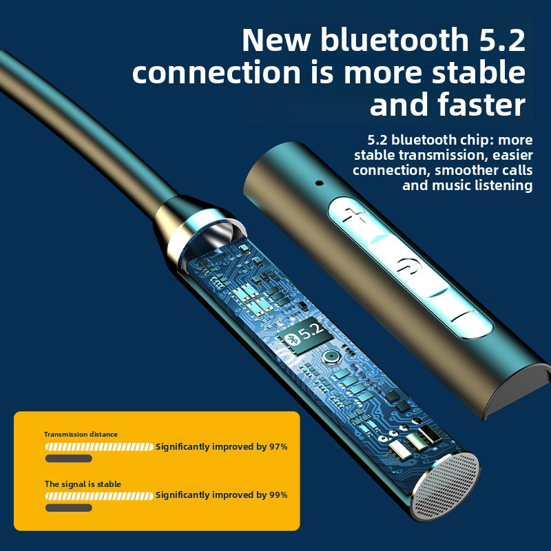 Neck-mounted wireless headphones