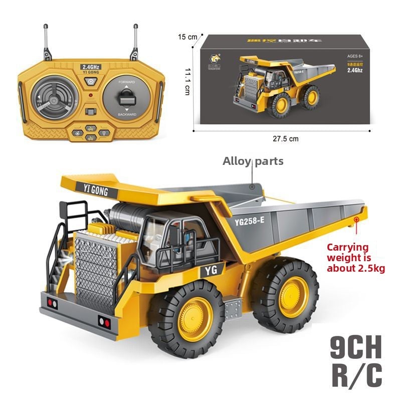 Remote Control Construction Vehicle Toy – Alloy Excavator, Bulldozer & Dump Truck for Kids