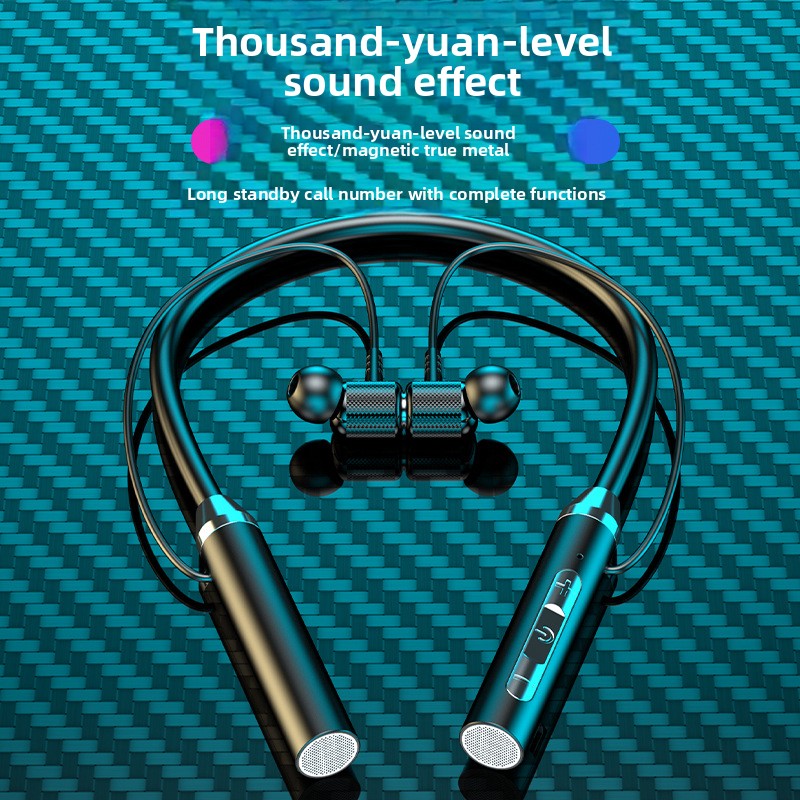 Neck-mounted wireless headphones