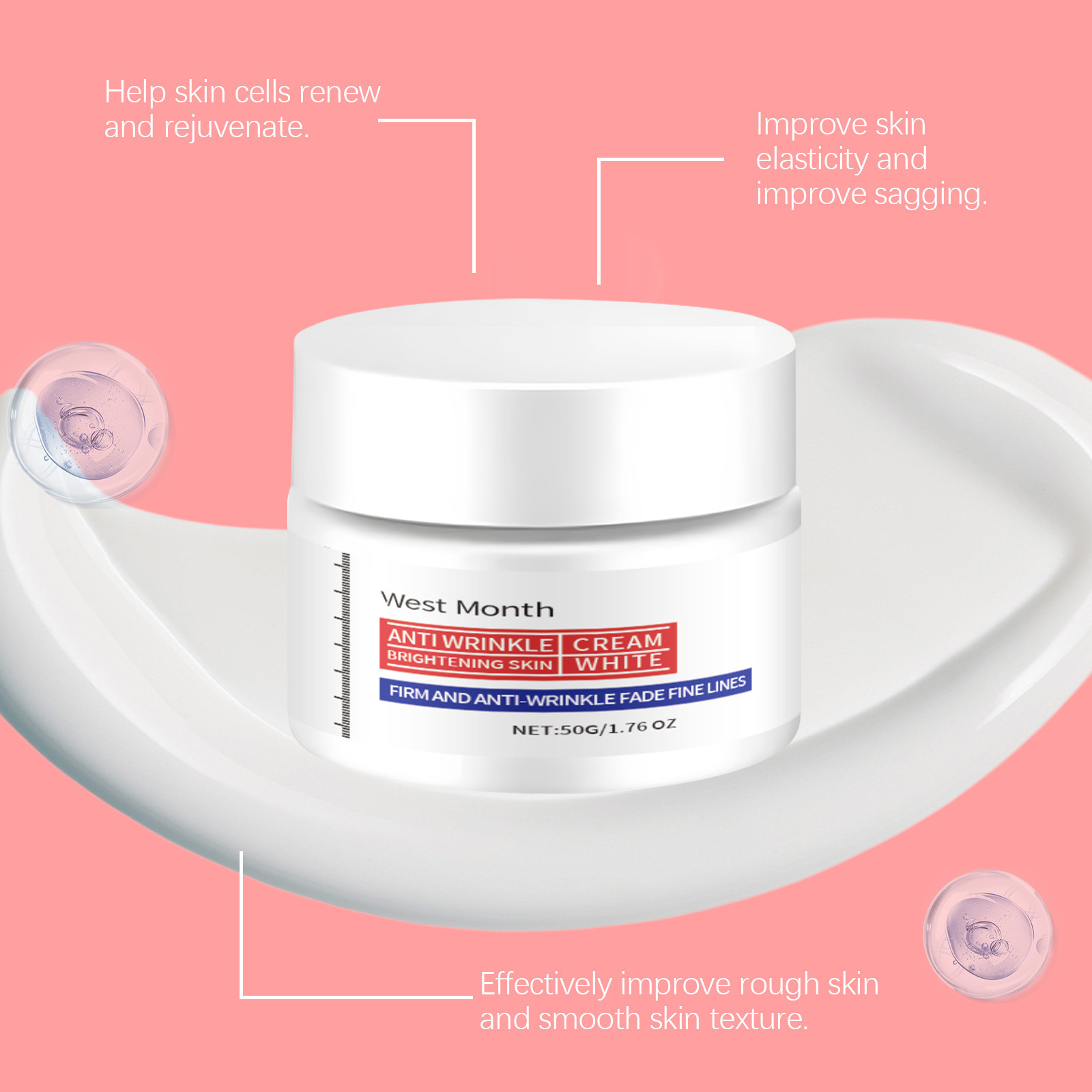 West Month Facial Skin Care Cream Hydrating, Firming, Facial Skin Moisturizing and Glossy Cream